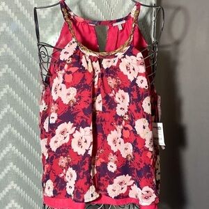NWT Charolette Russe floral flowy blouse size L